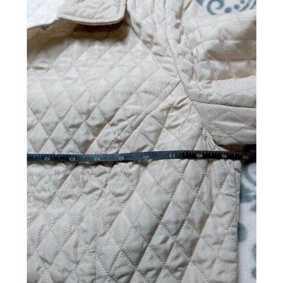 Briggs Size 10 Quilted Women's Cream Beige Thin Snap Front Jacket Tan New York - Picture 4 of 8
